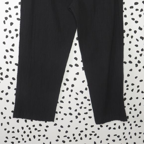 Mara Hoffman Black Pippy High Waist Textured Crinkle Pull-On Trouser Pants - Picture 8 of 10